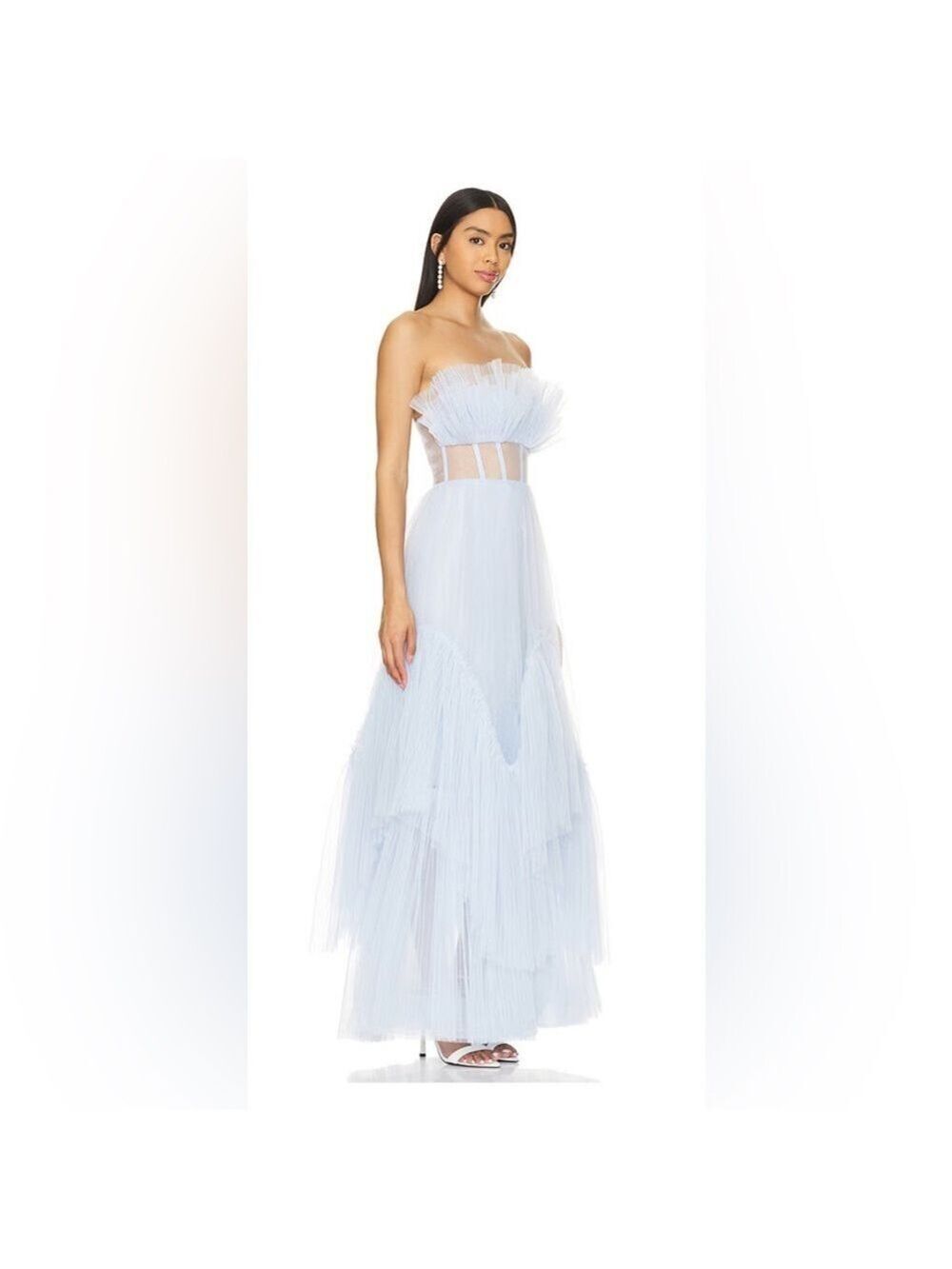 Elegant Light Blue Women's Dress - Picture 2 of 8